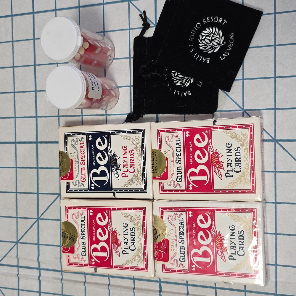 Bally's Playing Card (4 DECKS-No. 92) & Dice (2 tubes‎ of 2)
